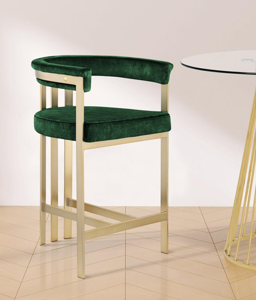 Meridian Furniture - Marcello Green Velvet Counter Stool (Set of 2) - 596Green-C veiw 6