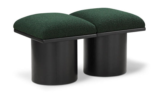Meridian Furniture - Pavilion Green Boucle Fabric Bench - 2Pc - 466Green-2B veiw 1