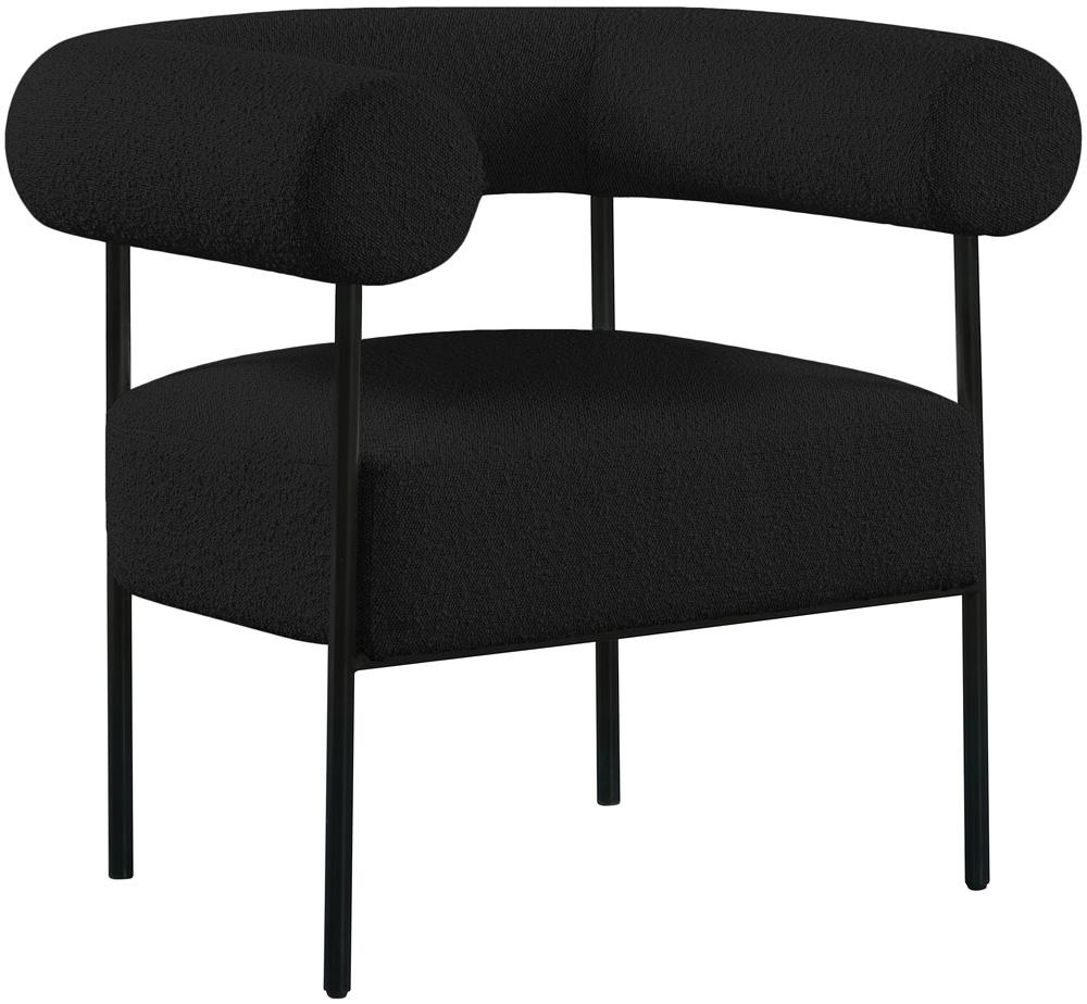 Meridian Furniture - Blake Black Boucle Fabric Accent Chair - 527Black veiw 1