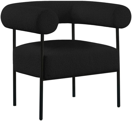 Meridian Furniture - Blake Black Boucle Fabric Accent Chair - 527Black veiw 1