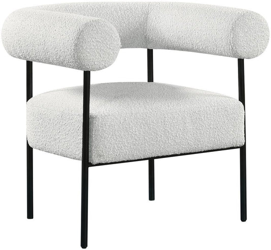 Meridian Furniture - Blake Cream Boucle Fabric Accent Chair - 527Cream veiw 1