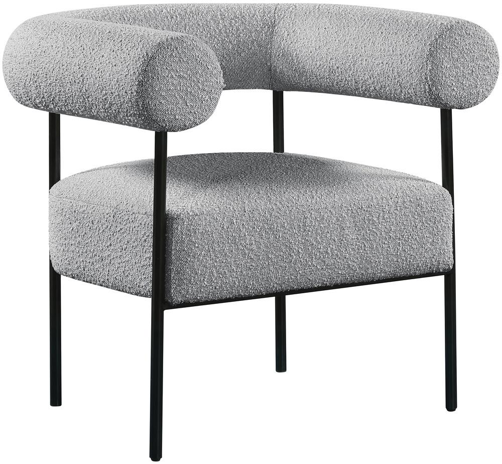 Meridian Furniture - Blake Grey Boucle Fabric Accent Chair - 527Grey veiw 1