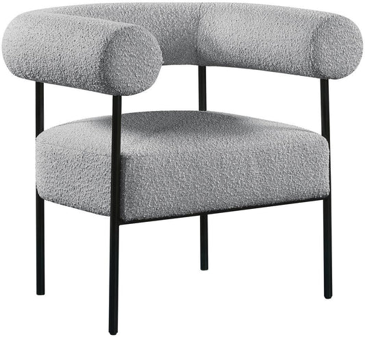 Meridian Furniture - Blake Grey Boucle Fabric Accent Chair - 527Grey veiw 1