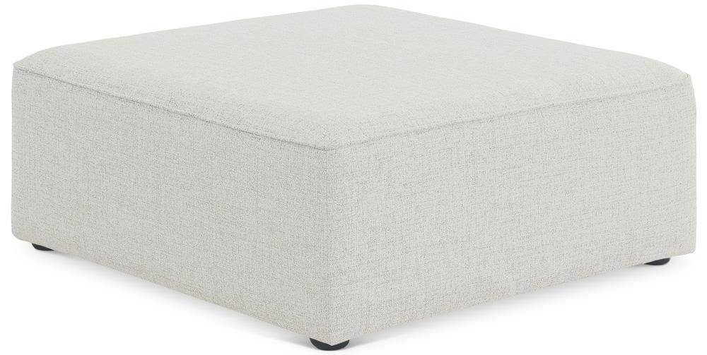 Meridian Furniture - Cube Cream Durable Linen Textured Ottoman - 630Cream-Ott veiw 1