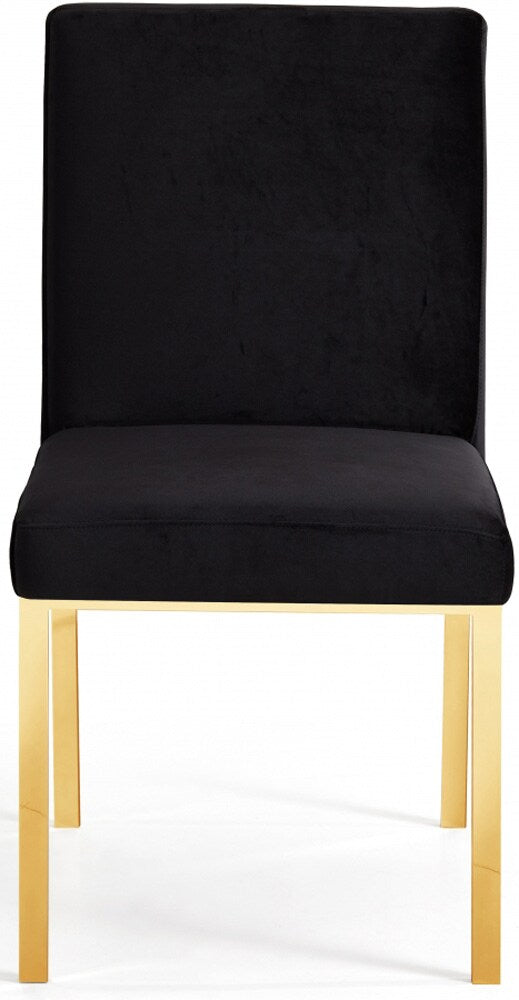 Meridian Furniture - Opal Black Velvet Dining Chair (Set of 2) - 737Black-C veiw 2
