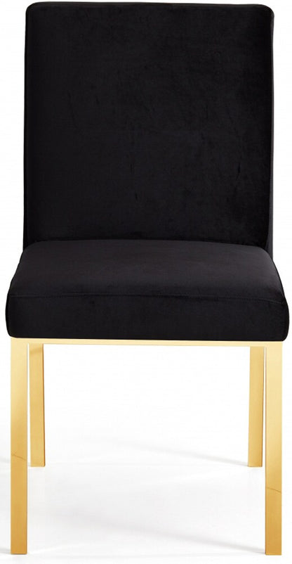 Meridian Furniture - Opal Black Velvet Dining Chair (Set of 2) - 737Black-C veiw 2