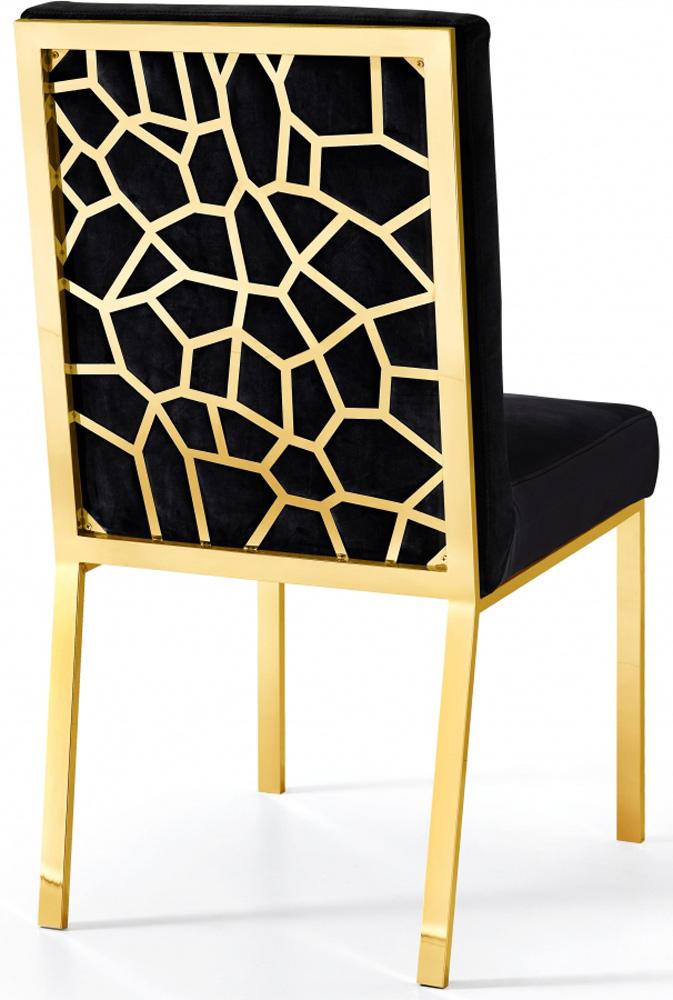 Meridian Furniture - Opal Black Velvet Dining Chair (Set of 2) - 737Black-C veiw 3