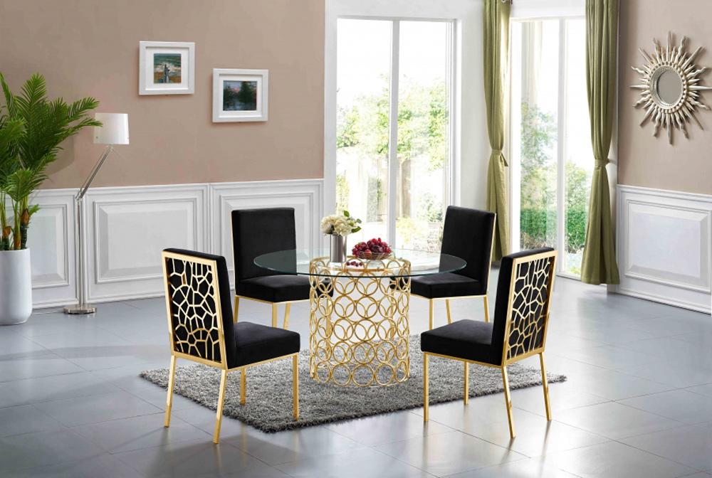 Meridian Furniture - Opal Black Velvet Dining Chair (Set of 2) - 737Black-C veiw 5