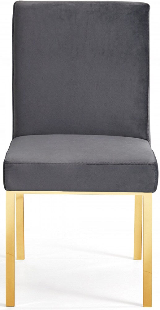 Meridian Furniture - Opal Grey Velvet Dining Chair (Set of 2) - 737Grey-C veiw 2