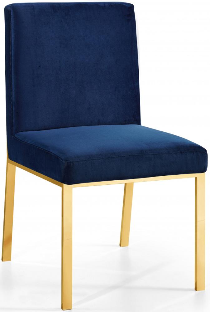 Meridian Furniture - Opal Navy Velvet Dining Chair (Set of 2) - 737Navy-C veiw 1