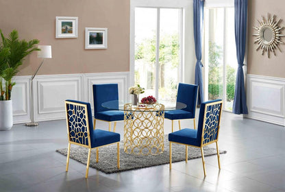 Meridian Furniture - Opal Navy Velvet Dining Chair (Set of 2) - 737Navy-C veiw 5