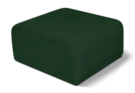 Meridian Furniture - Arc Green Boucle Fabric Ottoman - 102Green-Ott veiw 1