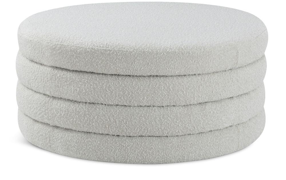 Meridian Furniture - Aphia Cream Boucle Fabric Ottoman/Coffee Table - 154Cream veiw 1