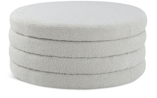 Meridian Furniture - Aphia Cream Boucle Fabric Ottoman/Coffee Table - 154Cream veiw 1