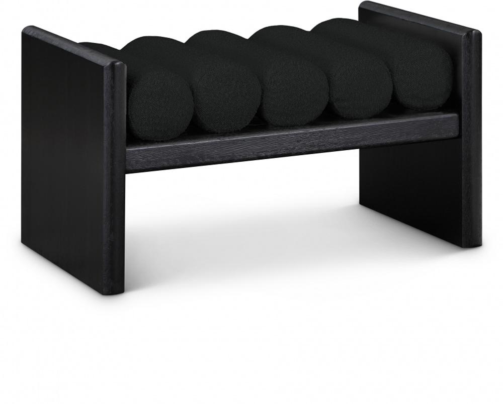 Meridian Furniture - Waverly Black Boucle Fabric Bench - 176Black veiw 1