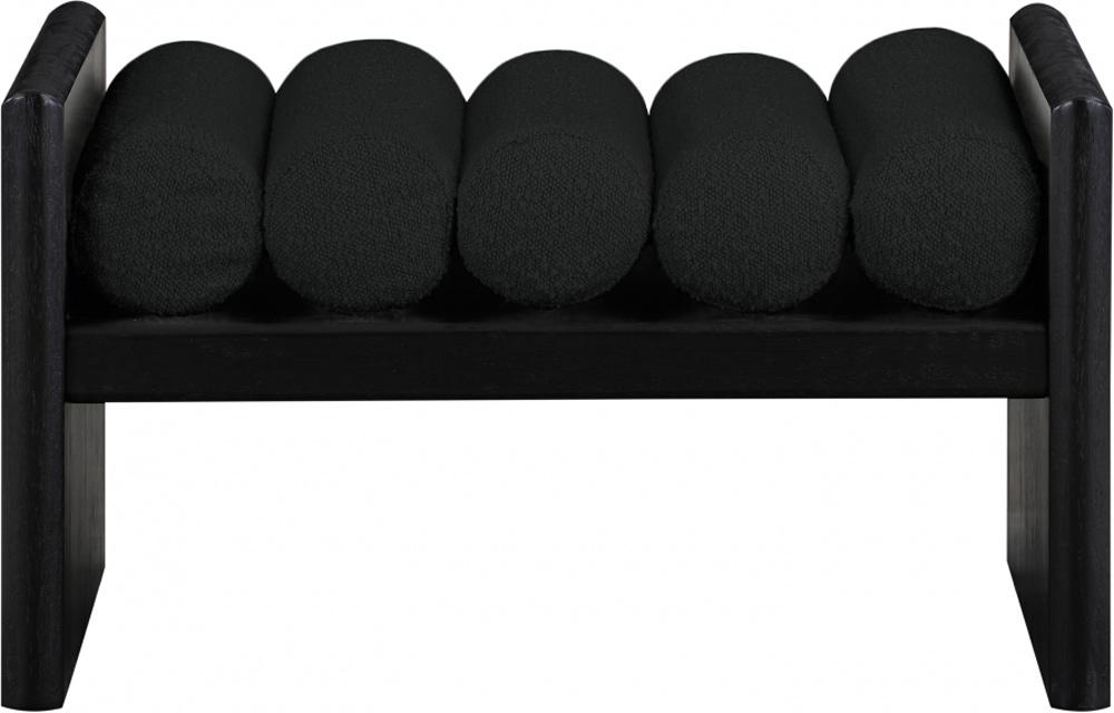 Meridian Furniture - Waverly Black Boucle Fabric Bench - 176Black veiw 2
