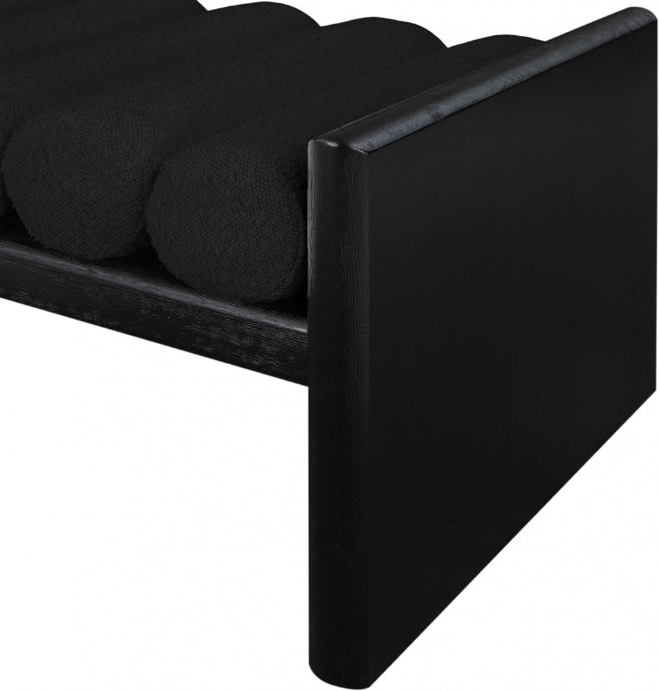 Meridian Furniture - Waverly Black Boucle Fabric Bench - 176Black veiw 4