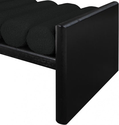 Meridian Furniture - Waverly Black Boucle Fabric Bench - 176Black veiw 4