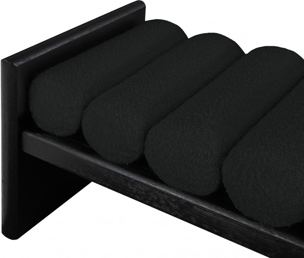 Meridian Furniture - Waverly Black Boucle Fabric Bench - 176Black veiw 5