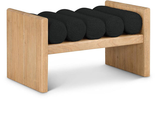 Meridian Furniture - Waverly Black Boucle Fabric Bench - 177Black veiw 1