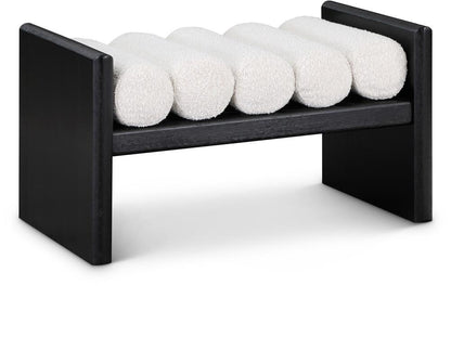 Meridian Furniture - Waverly Cream Boucle Fabric Bench - 176Cream veiw 1