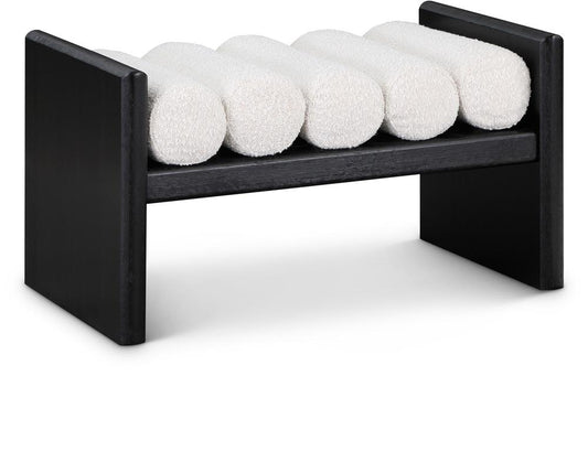 Meridian Furniture - Waverly Cream Boucle Fabric Bench - 176Cream veiw 1