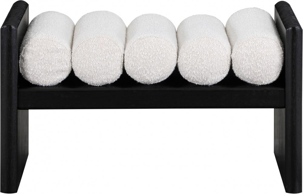 Meridian Furniture - Waverly Cream Boucle Fabric Bench - 176Cream veiw 2