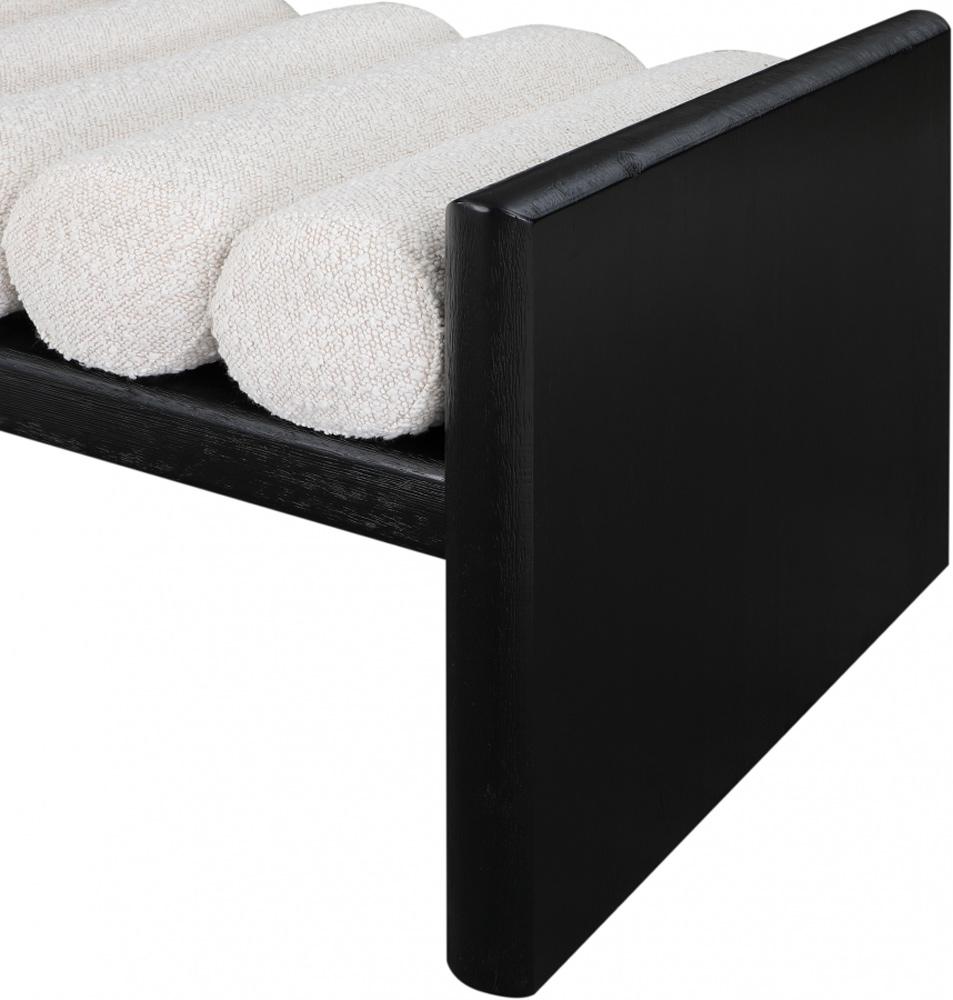Meridian Furniture - Waverly Cream Boucle Fabric Bench - 176Cream veiw 4