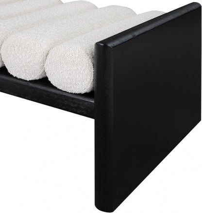 Meridian Furniture - Waverly Cream Boucle Fabric Bench - 176Cream veiw 4
