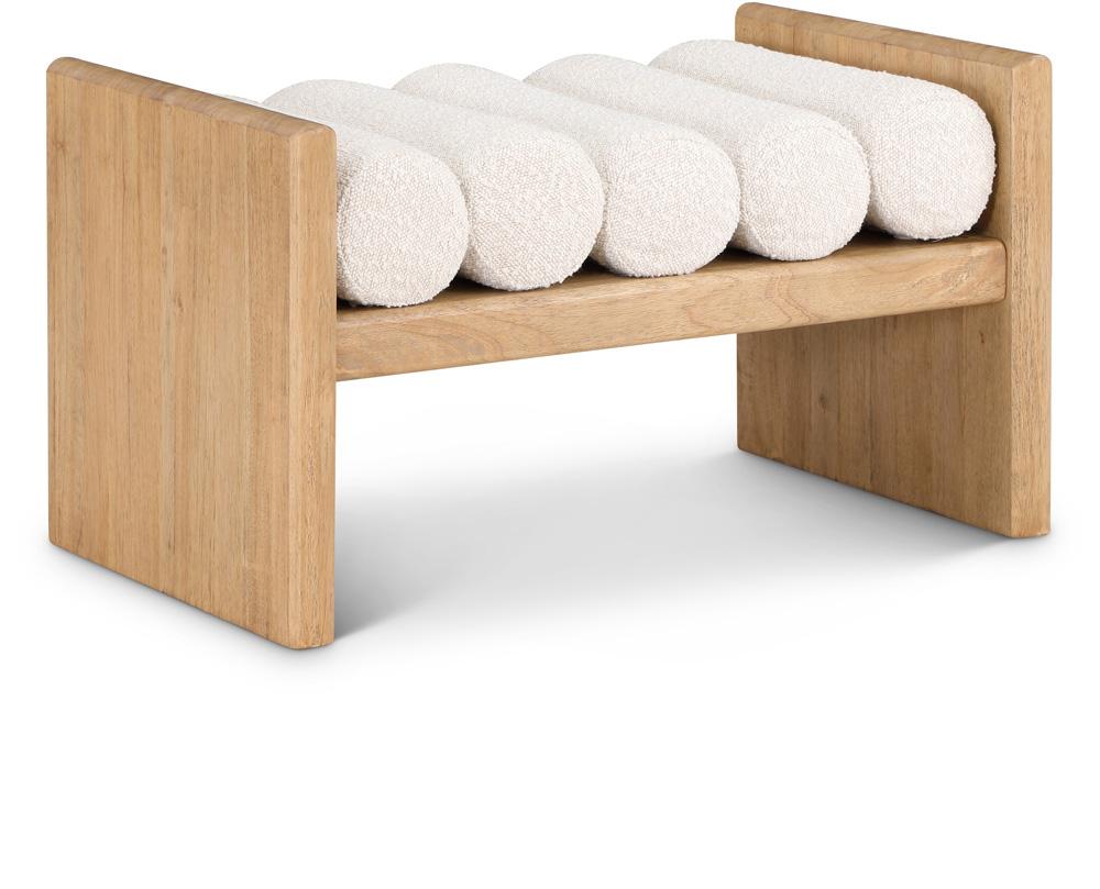 Meridian Furniture - Waverly Cream Boucle Fabric Bench - 177Cream veiw 1