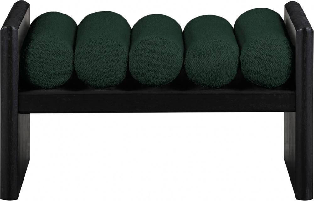 Meridian Furniture - Waverly Green Boucle Fabric Bench - 176Green veiw 4