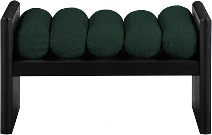 Meridian Furniture - Waverly Green Boucle Fabric Bench - 176Green veiw 4