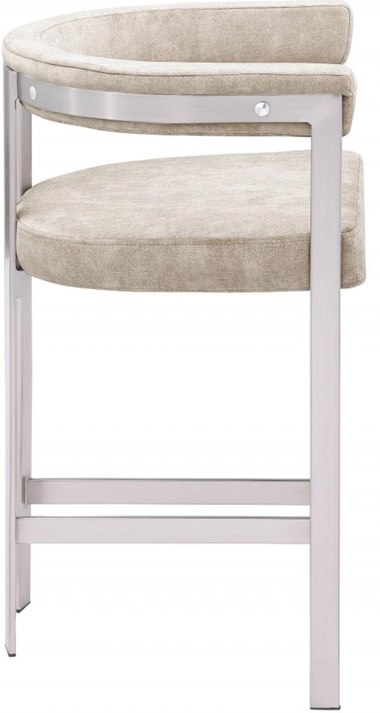Meridian Furniture - Marcello Beige Velvet Counter Stool (Set of 2) - 939Beige-C veiw 2