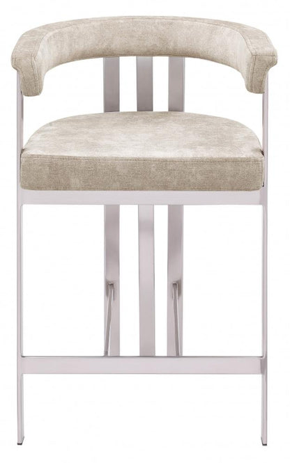 Meridian Furniture - Marcello Beige Velvet Counter Stool (Set of 2) - 939Beige-C veiw 3