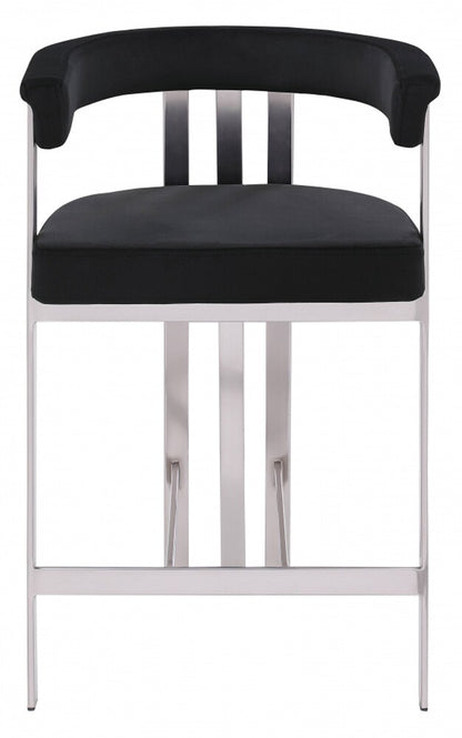 Meridian Furniture - Marcello Black Velvet Counter Stool (Set of 2) - 939Black-C veiw 3