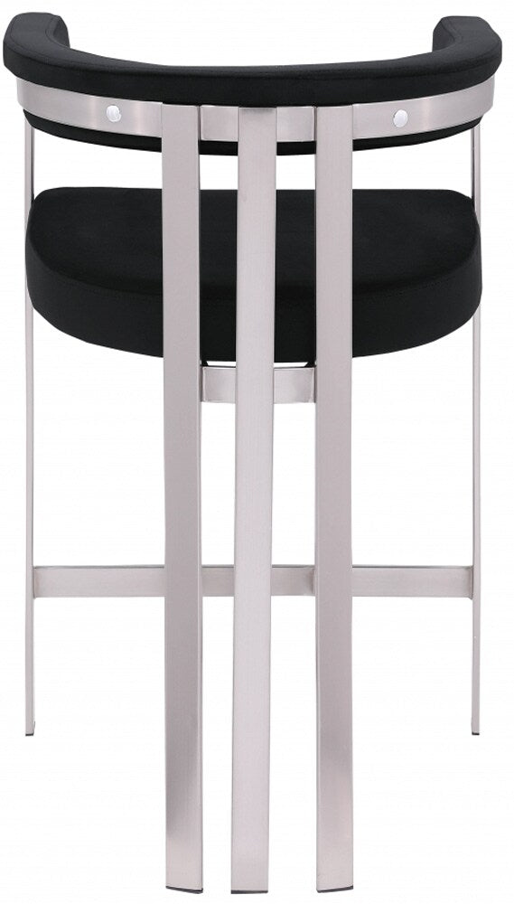 Meridian Furniture - Marcello Black Velvet Counter Stool (Set of 2) - 939Black-C veiw 4