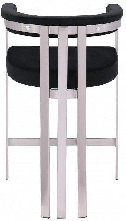 Meridian Furniture - Marcello Black Velvet Counter Stool (Set of 2) - 939Black-C veiw 4