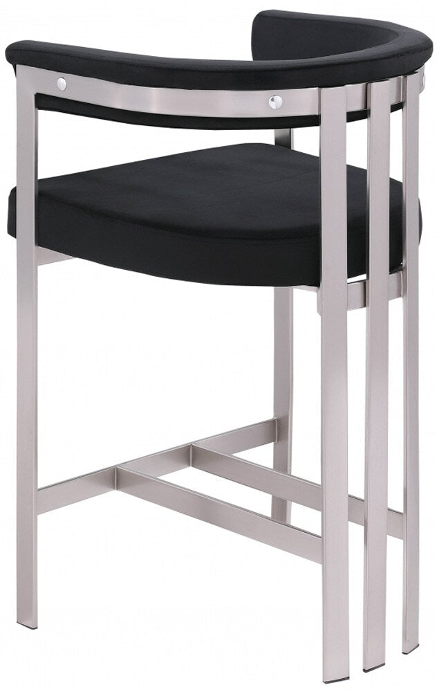 Meridian Furniture - Marcello Black Velvet Counter Stool (Set of 2) - 939Black-C veiw 5