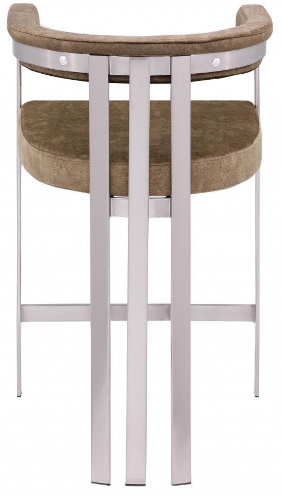 Meridian Furniture - Marcello Brown Velvet Counter Stool (Set of 2) - 939Brown-C veiw 2