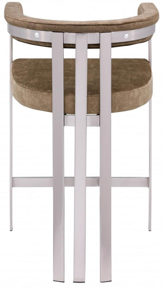 Meridian Furniture - Marcello Brown Velvet Counter Stool (Set of 2) - 939Brown-C veiw 2