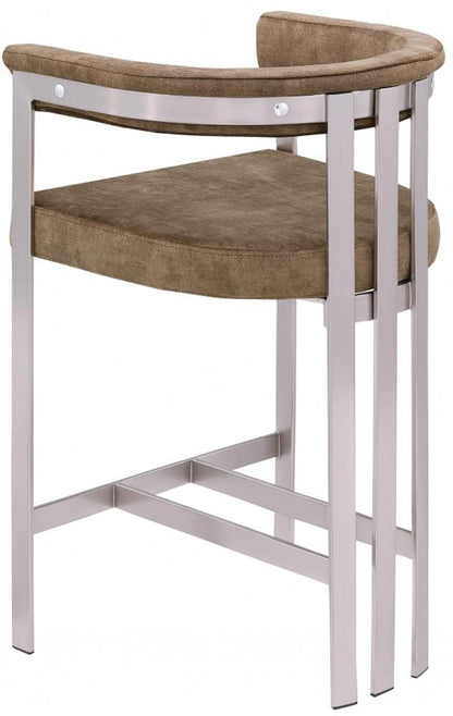 Meridian Furniture - Marcello Brown Velvet Counter Stool (Set of 2) - 939Brown-C veiw 5