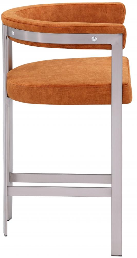 Meridian Furniture - Marcello Cognac Velvet Counter Stool (Set of 2) - 939Cognac-C veiw 2