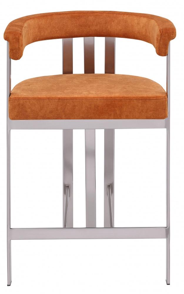 Meridian Furniture - Marcello Cognac Velvet Counter Stool (Set of 2) - 939Cognac-C veiw 3