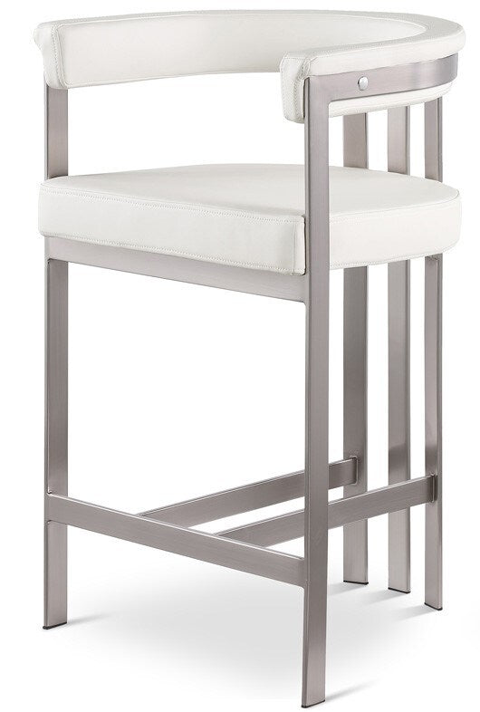 Meridian Furniture - Marcello Cream Vegan Leather Counter Stool (Set of 2) - 939Cream-C veiw 1