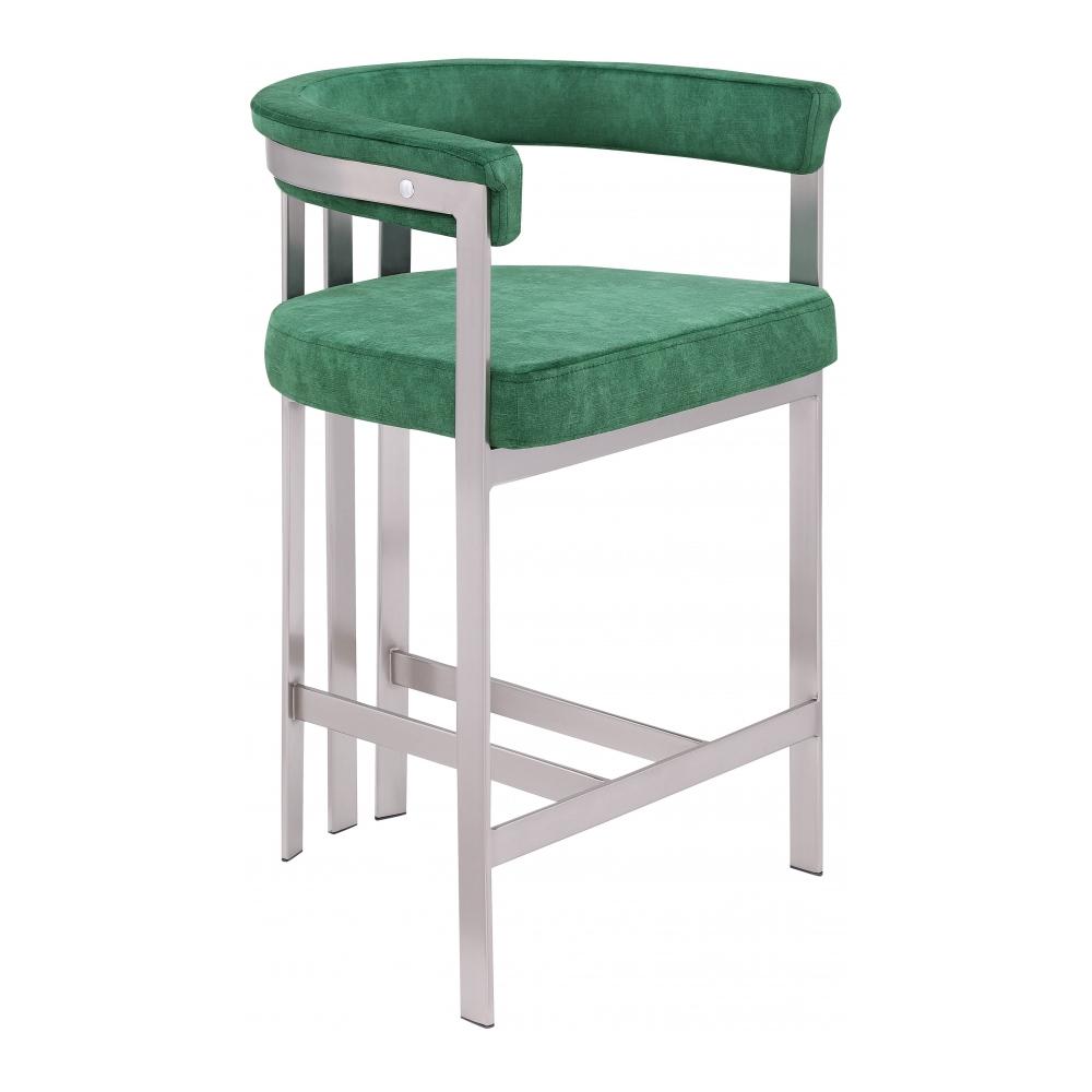 Meridian Furniture - Marcello Green Velvet Counter Stool (Set of 2) - 939Green-C veiw 1