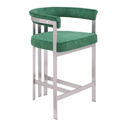 Meridian Furniture - Marcello Green Velvet Counter Stool (Set of 2) - 939Green-C veiw 1