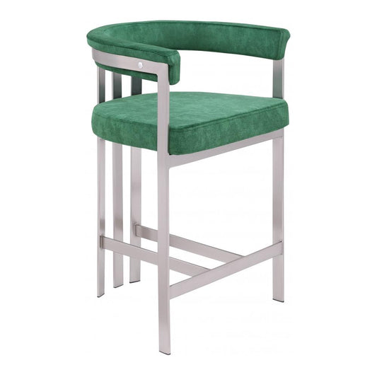 Meridian Furniture - Marcello Green Velvet Counter Stool (Set of 2) - 939Green-C veiw 1