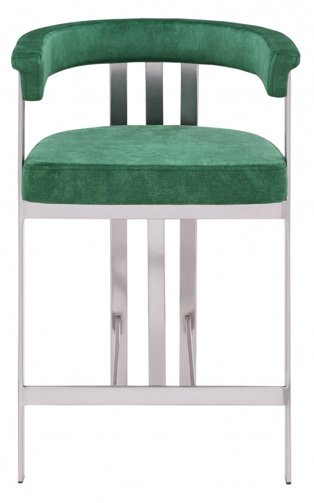 Meridian Furniture - Marcello Green Velvet Counter Stool (Set of 2) - 939Green-C veiw 3