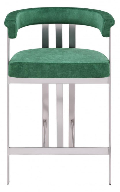 Meridian Furniture - Marcello Green Velvet Counter Stool (Set of 2) - 939Green-C veiw 3
