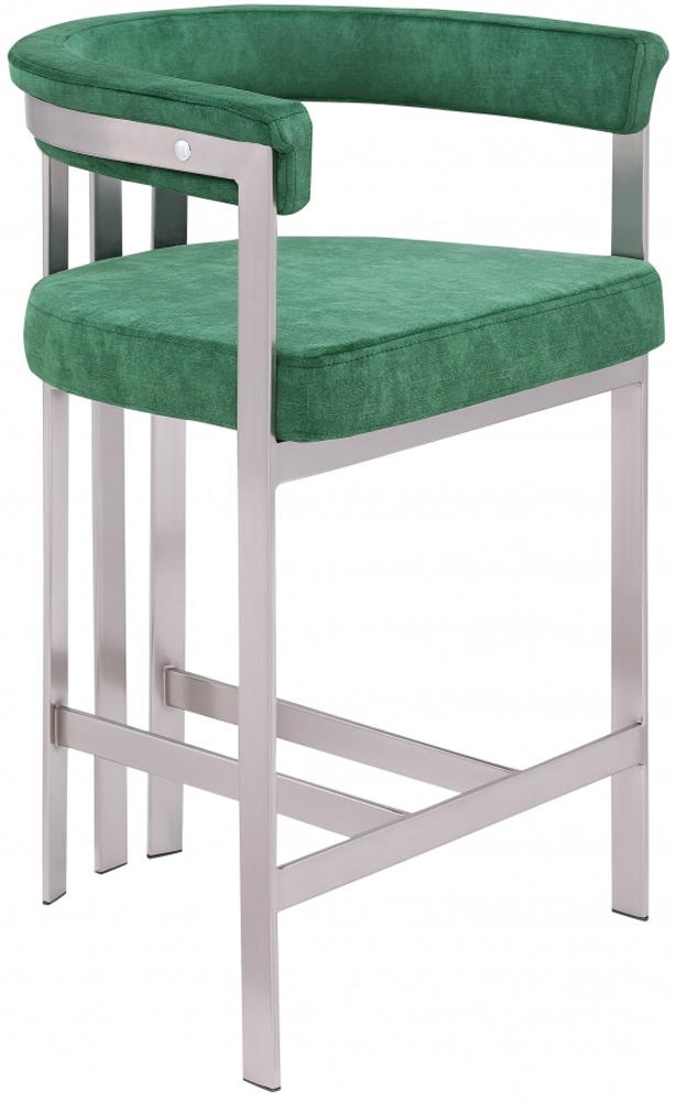 Meridian Furniture - Marcello Green Velvet Counter Stool (Set of 2) - 939Green-C veiw 5